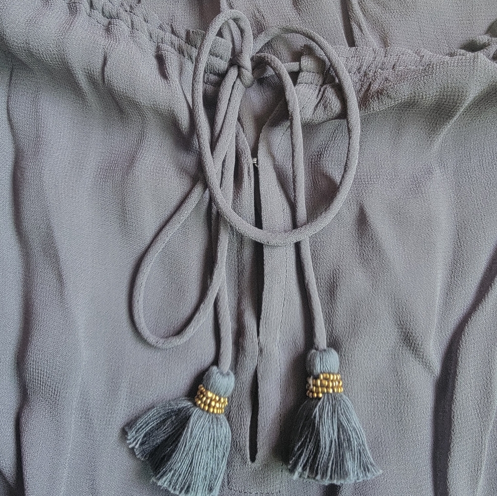 Chan Luu Sheer Beaded Boho Peasant Blouse - Picture 6 of 9